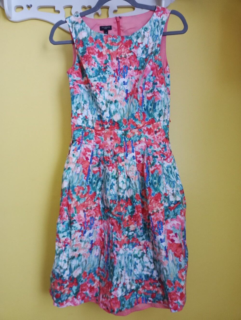 2P Orange And Green Talbots Pleated Sundress
